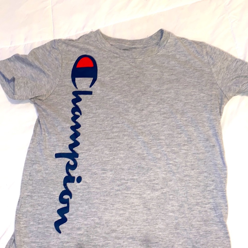 Champion Boys Vertical Logo Print T - Shirt